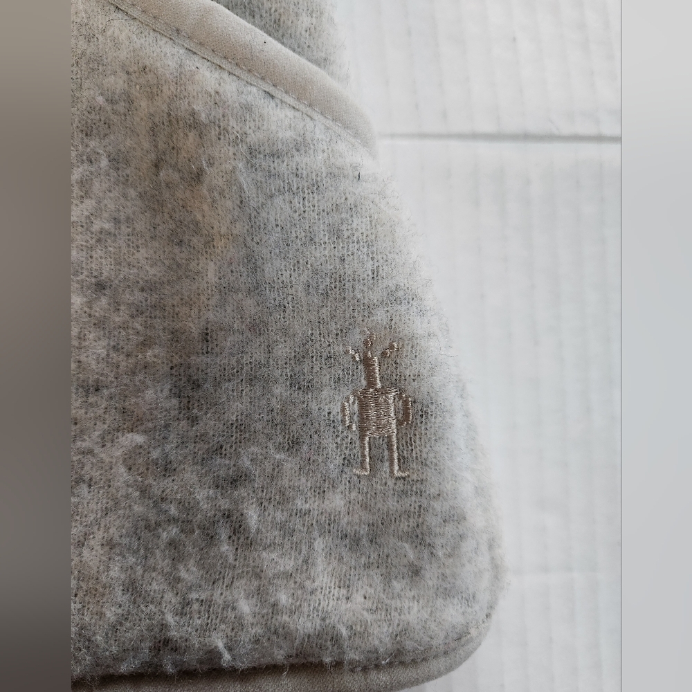 Smartwool zip up hooded sweater cream/grey womens size xs - Picture 3 of 9